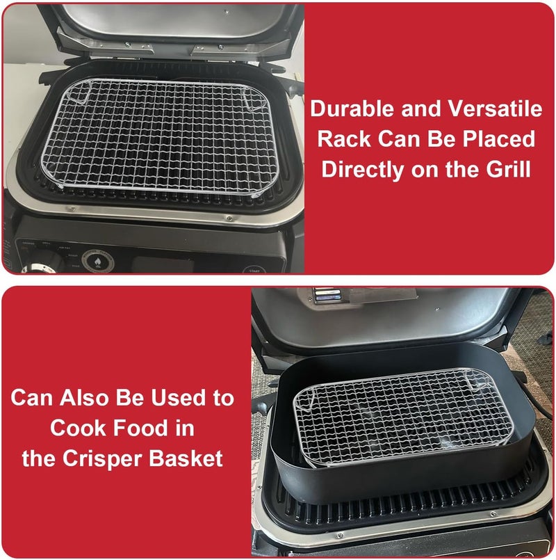GLOWYE Smoke Rack Set for Ninja Woodfire Outdoor OG700 Series, Stainless Steel Rack for Ninja XSKGRDPLT Woodfire OG701 OG751 Grill Air Fryer Accessories - Image 5